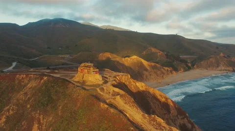 Ocean Coast aerial view Stock Footage 52553798