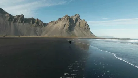 The Ocean On The Coast Of Iceland Video stock 221355694