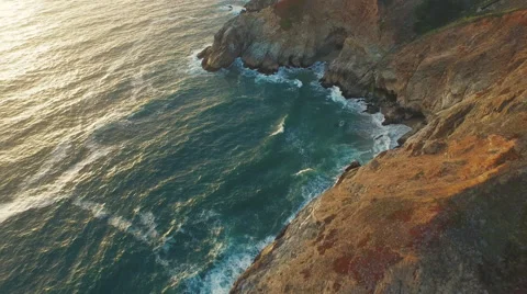 Ocean Coast in the sunset Stock Footage 52554178