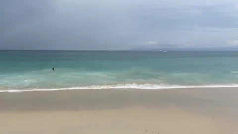 Ocean Coastline relaxing view in a cloudy day at Calm Sea Video stock 327618762
