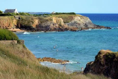 Ocean coasts with small cliffs Stock Photos