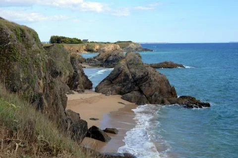 Ocean coasts with small cliffs Stock Photos