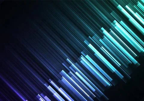 Ocean color frequency bar overlap in dark background Stock Illustration