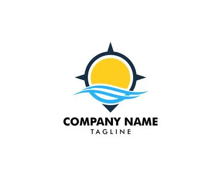 Ocean Compass Logo Design Element Stock Illustration