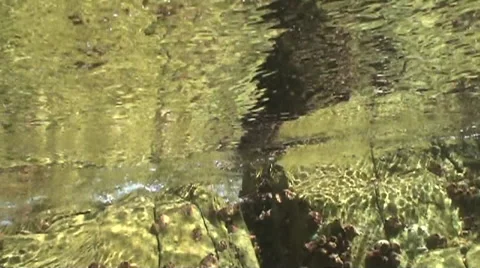 Ocean crurrent and bubbles rushing through rocks underwater slow motion Stock Footage 54294324