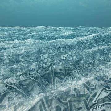 An ocean of currency Stock Illustration