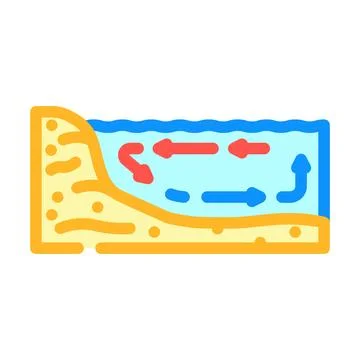 Ocean current diagra world ocean color icon vector illustration Stock Illustration