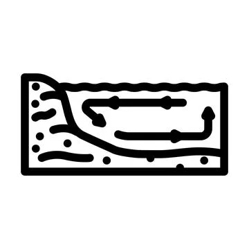 Ocean current diagra world ocean line icon vector illustration Stock Illustration