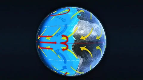 Ocean currents 3D globe view Stock Footage 322521779