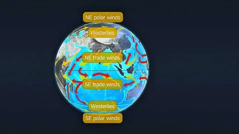 Ocean currents map Stock Footage 310436370