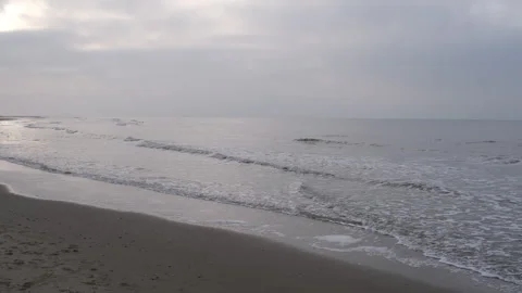 The ocean at De koog Beach on Texel Island - 3840 x 2160 @ 29.97fps Stock Footage 240349817