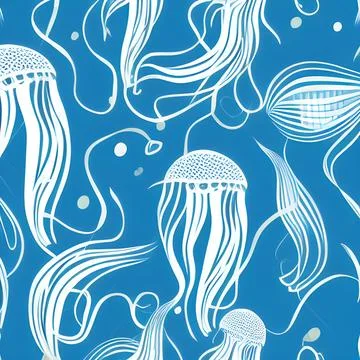 Ocean draw random background, underwater, abstract element pattern design イラスト素材