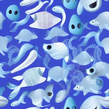 Ocean draw random background, underwater, abstract element pattern design 스톡 일러스트
