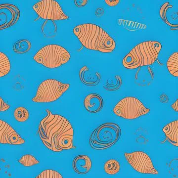 Ocean draw random background, underwater, abstract element pattern design Stock Illustration