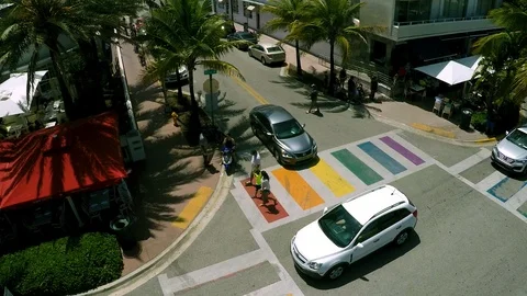 Ocean drive car traffic 3 Stock Footage 103516074