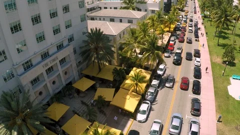 Ocean drive car traffic 4 Stock Footage 103516156