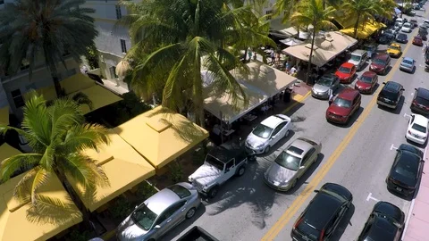 Ocean drive car traffic 5 Stock Footage 103516120