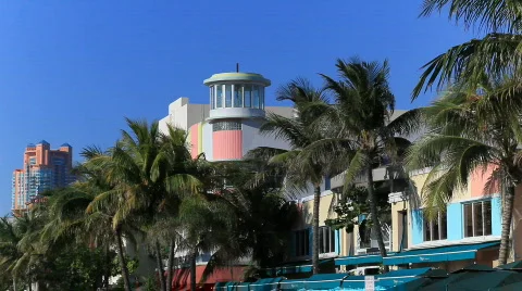 Ocean Drive Hotel Stock-Footage 636956