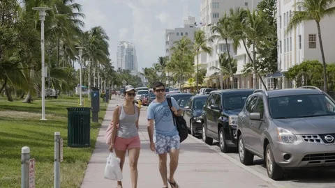Ocean Drive Miami Beach 4 Video stock 104018521