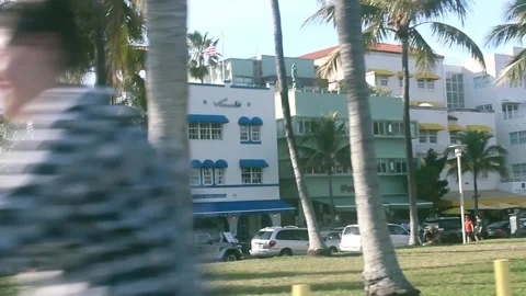 Ocean Drive in Miami Beach, Florida Stock Footage 257980975