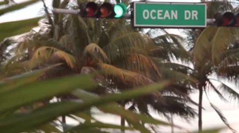 Ocean Drive Miami Stock Footage
