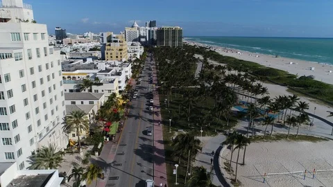 Ocean Drive, Miami Stock Footage 91420960