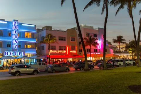Ocean drive, Miami Stock Photos
