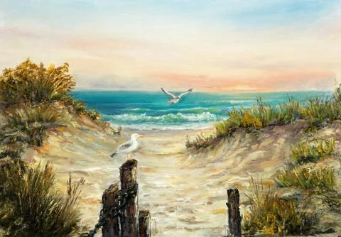 Ocean dunes Stock Illustration