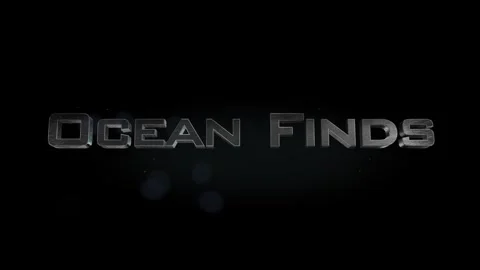 Ocean Finds title 3D metal text on black alpha channel background Stock Footage 301264490