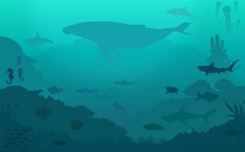 Ocean fish collection Ilustración de archivo