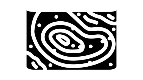 Ocean floor map world ocean glyph icon animation Stock Footage 326734944