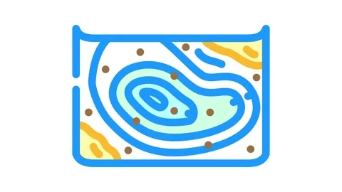 Ocean floor map world ocean color icon animation Stock Footage 327259334