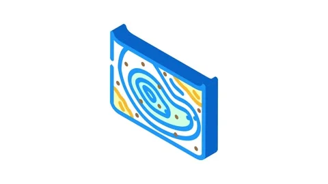 Ocean floor map world ocean isometric icon animation Stock Footage 327280163