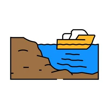 Ocean floor mapped future technology icon color illustration Stock-Illustration