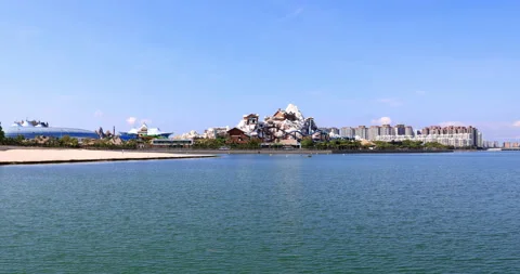 Ocean flower island Stock Footage 245789386