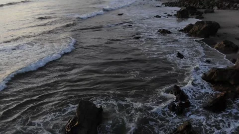 Ocean fly off drone - waves Stock Footage 297228777