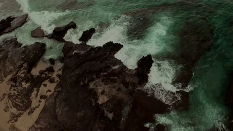 Ocean Fly by looking Down Oahu #1 Stock Footage 224442941