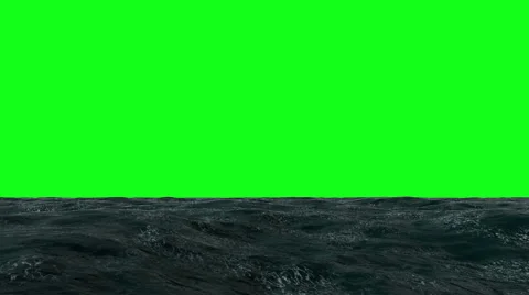 Ocean fly over, 3d animation just above the ocean waves. green screen Stock-Footage 63331094