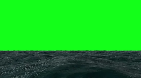 Ocean fly over, 3d animation just above the ocean waves. green screen Stock Footage 63331271