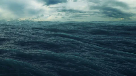 Ocean fly over, HD high speed animation just above the ocean waves Stock Footage 36458170