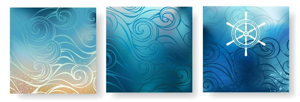 Ocean flyer design Illustrazione stock