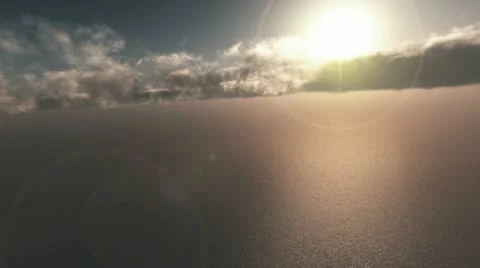 Ocean flying sunset Stock Footage