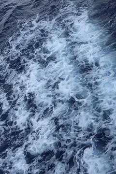 Ocean Foam and Deep Blue Sea Surface Texture Stock Photos