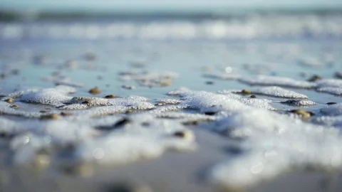 Ocean foam slow motion shot - cinematic close up Stock Footage 95938355
