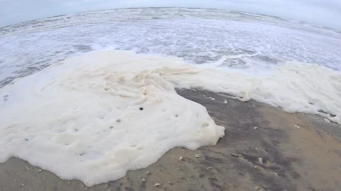 Ocean Foam on a Windy Day 動画素材 164933234