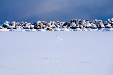 Ocean freezing to ice during cold winter.gn Stock Photos