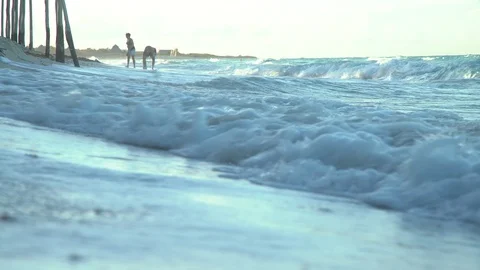 Ocean front beach Stock Footage 119937813