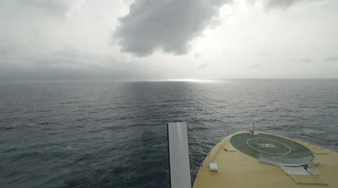 Ocean from the Front of Cruise Ship Stock Footage 46628873
