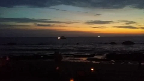 Ocean front sunset Stock Footage 74956589