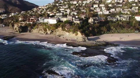 Ocean front town Video stock 171933761